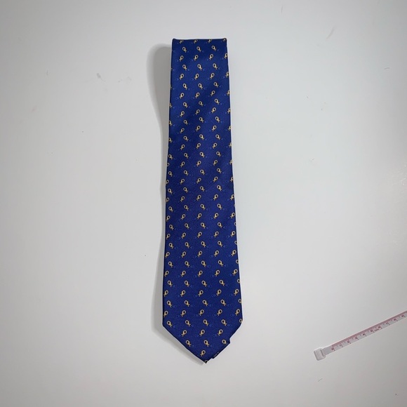 Zadi Andrew's silk tie blue print tie - Picture 8 of 8